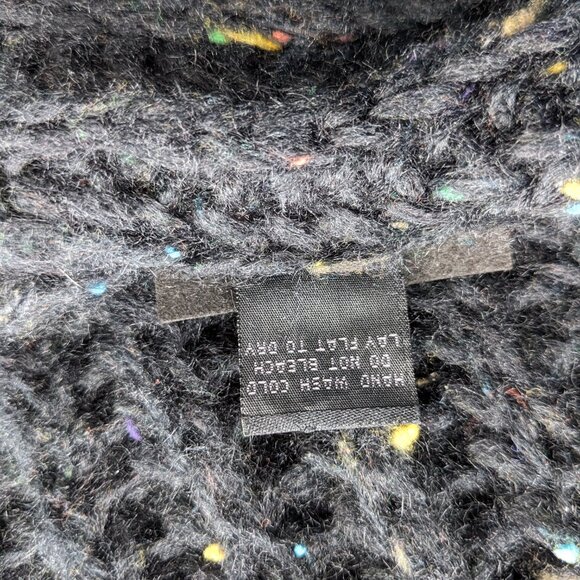 Steve Madden chunky, COZY, soft scarf, black with multicolor specs and fringe - Picture 7 of 7